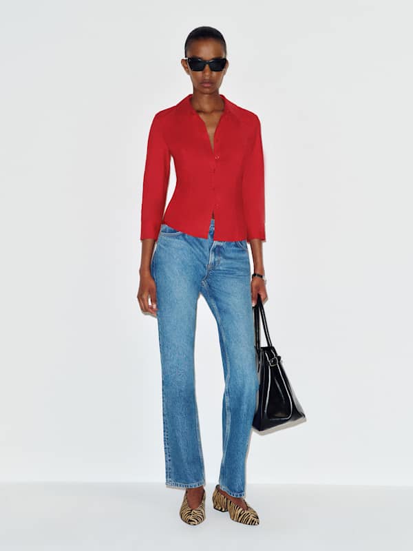 Katherine Poplin Shirt - Lipstick