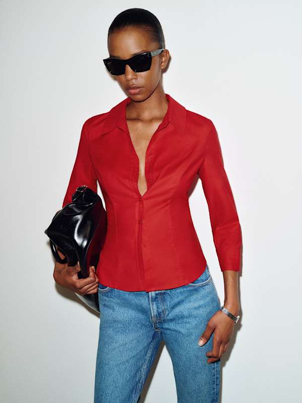 Katherine Poplin Shirt - Lipstick
