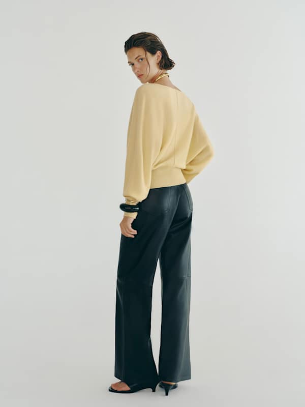 Brianna Cashmere Boatneck Top - Haystack