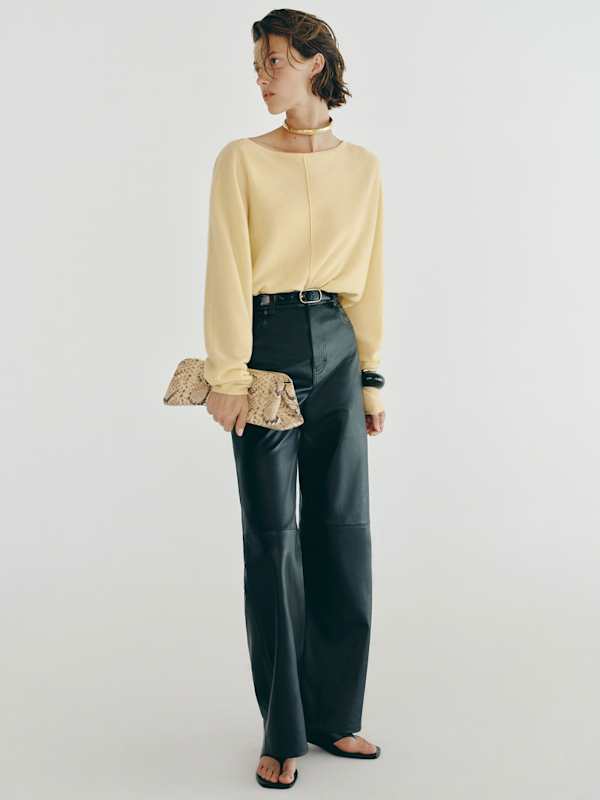 Brianna Cashmere Boatneck Top - Haystack