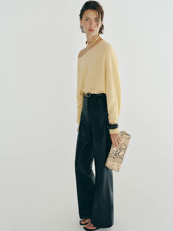 Brianna Cashmere Boatneck Top - Haystack