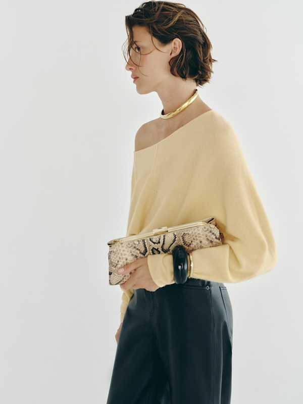 Brianna Cashmere Boatneck Top - Haystack