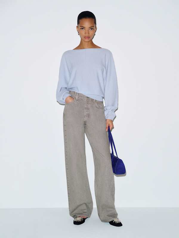 Brianna Cashmere Boatneck Top - Hydrangea