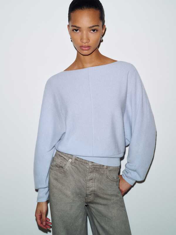 Brianna Cashmere Boatneck Top - Hydrangea