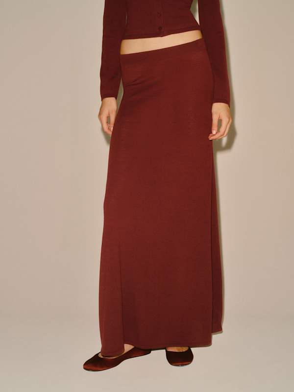 Danielle Regenerative Merino Skirt - Chianti