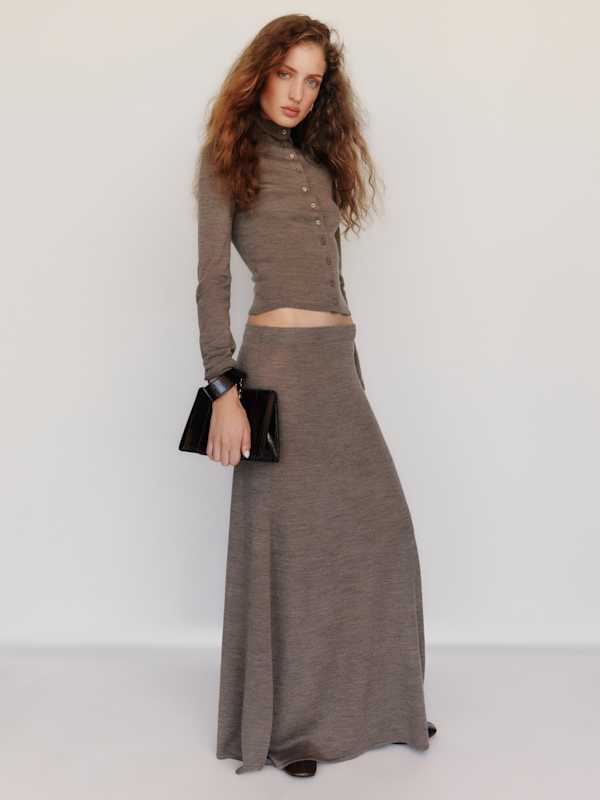 Danielle Regenerative Merino Skirt - Cocoa