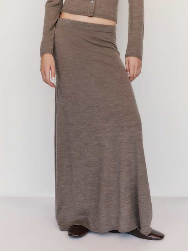 Danielle Regenerative Merino Skirt - Cocoa