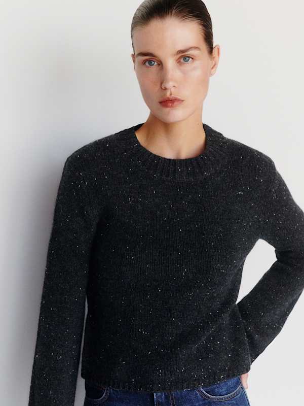 Ashley Regenerative Wool Crew - Black Sheep