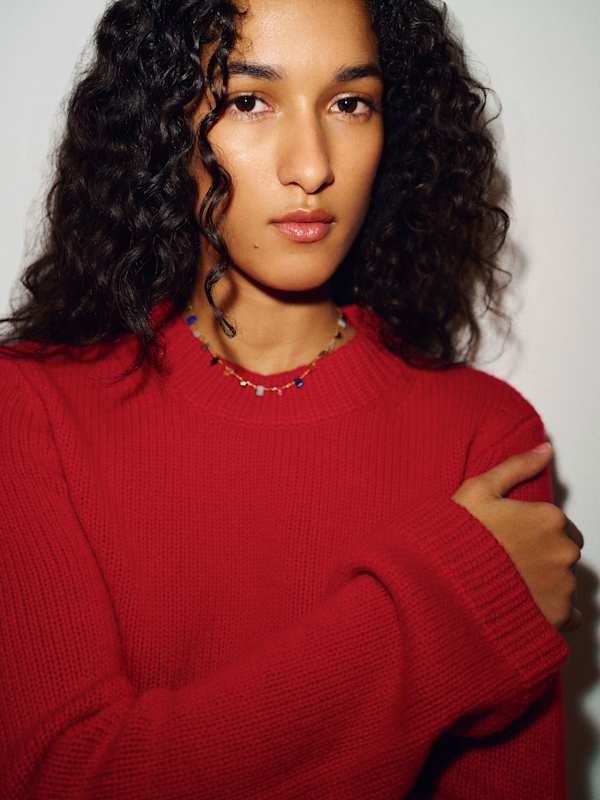 Ashley Regenerative Wool Crew - Crimson