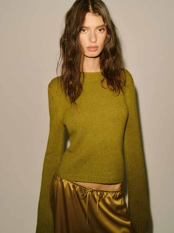 Ashley Regenerative Wool Crew - Pear Donegal