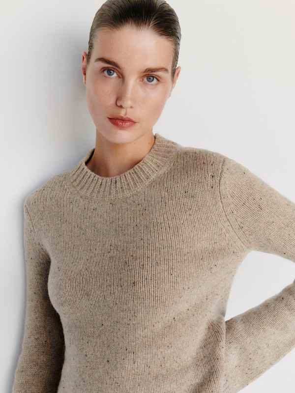 Ashley Regenerative Wool Crew - Whole Grain