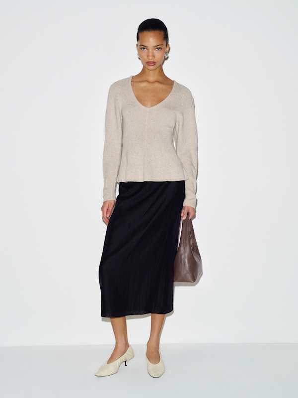 Beth Cashmere Peplum Sweater by Reformation