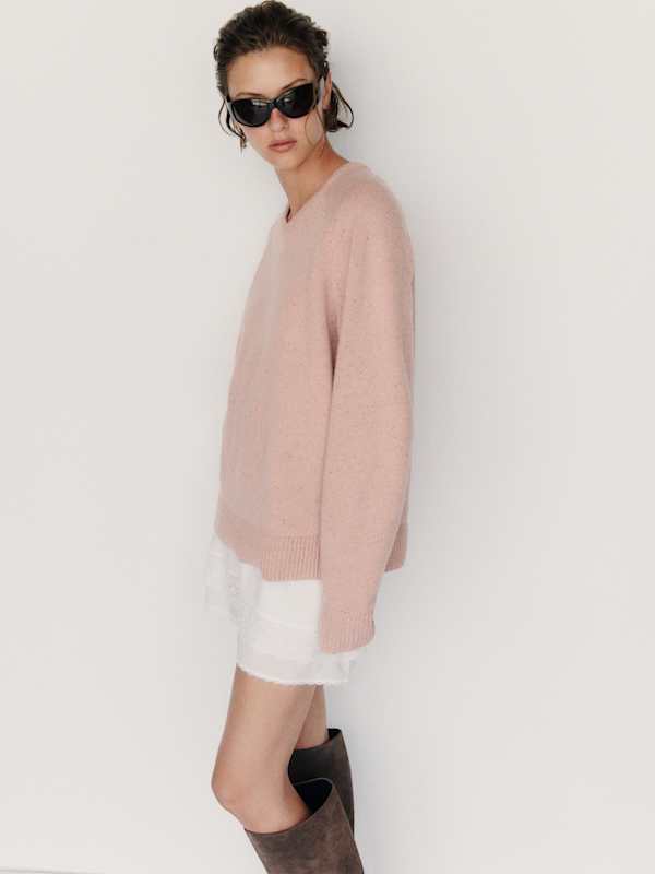 Sydney Regenerative Wool V-Neck Sweater - Neapolitan Donegal