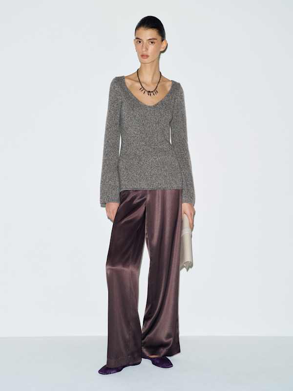 Nicoletta Regenerative Wool Scoop Neck Sweater - Granite Moulin&eacute;
