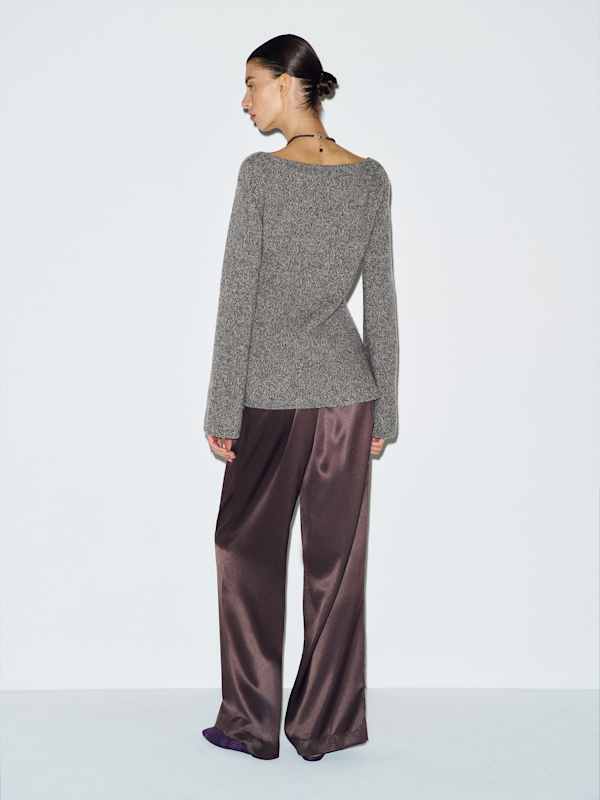 Nicoletta Regenerative Wool Scoop Neck Sweater - Granite Moulin&eacute;