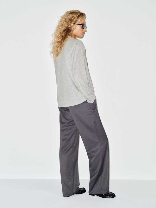 Marcus Oversized Henley Tee - Heather Grey