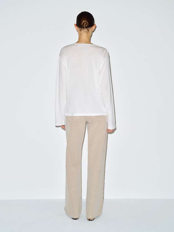 Marcus Oversized Henley Tee - White