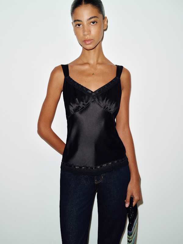 Salome Silk Top - Black