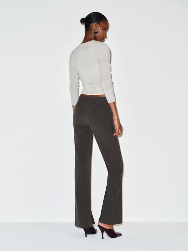 Pantalon taille basse Addison - Gris moyen
