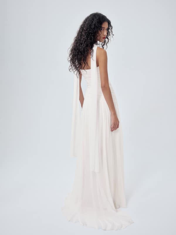 Aniela Silk Chiffon Dress - Mascarpone