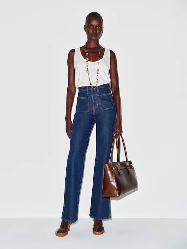 Eva Pointelle Knit Top - White