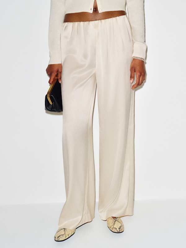 Stacey Satin Pant - Almond