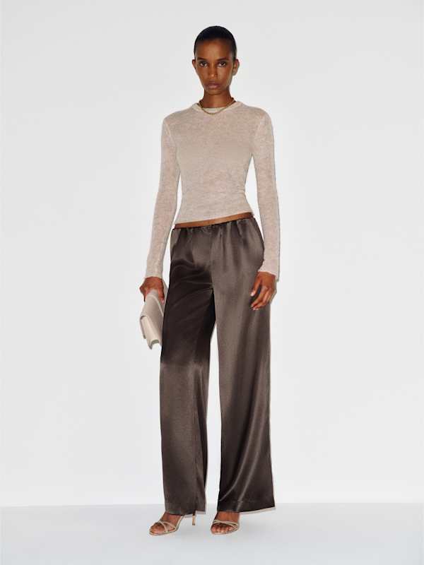 Stacey Satin Pant - Black Pearl