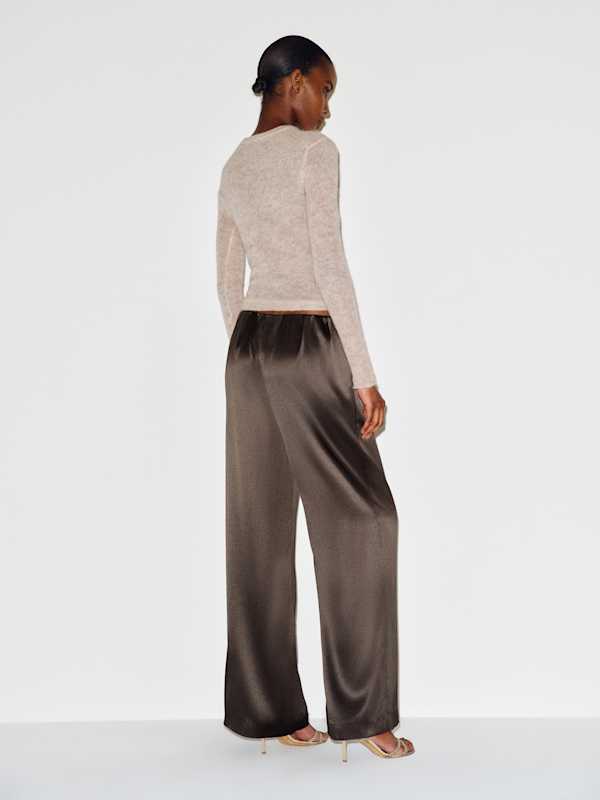 Stacey Satin Pant - Black Pearl