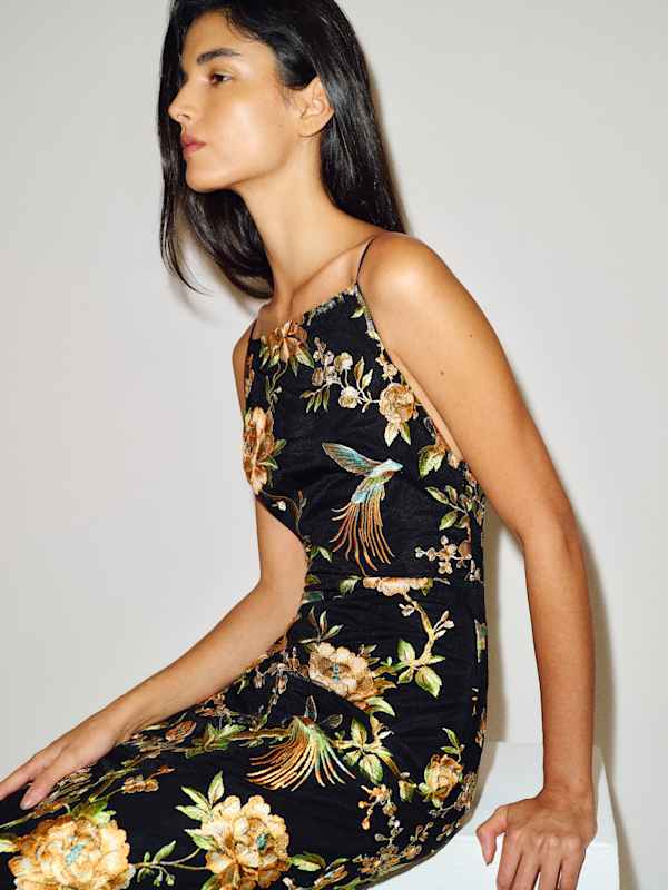 Mariam Dress - Hummingbird Embroidery
