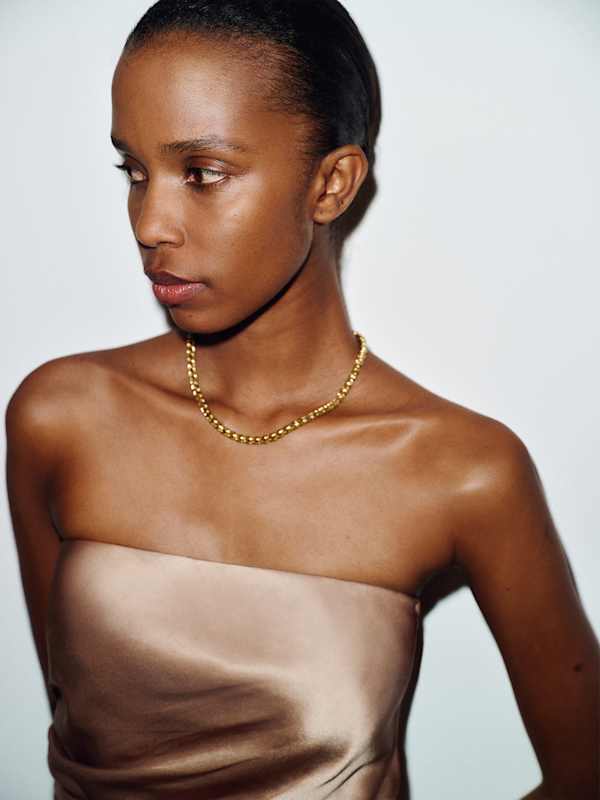 Meshea Silk Dress - Macadamia