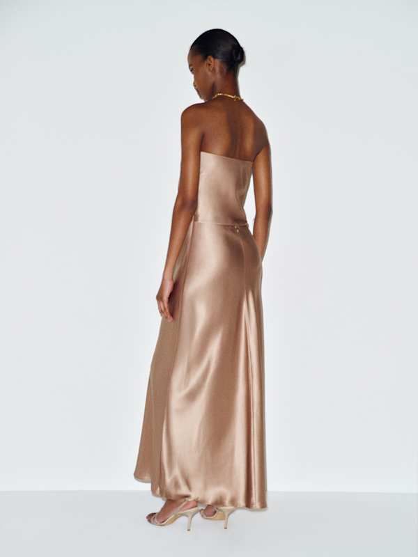 Meshea Silk Dress - Macadamia