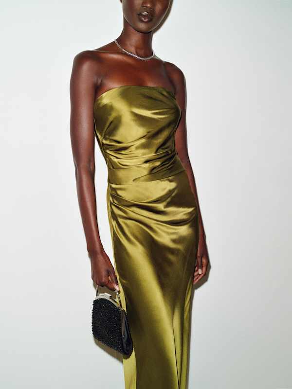 Meshea Silk Dress - Pear