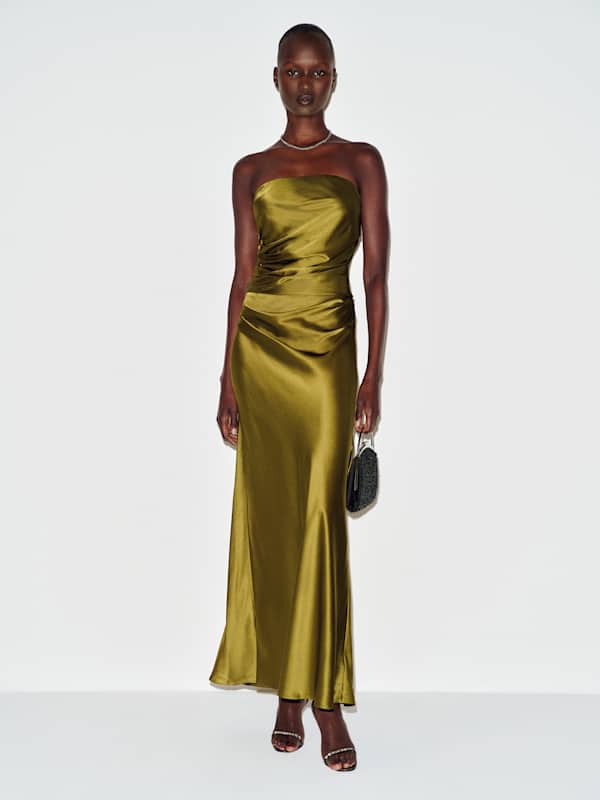 Meshea Silk Dress - Pear