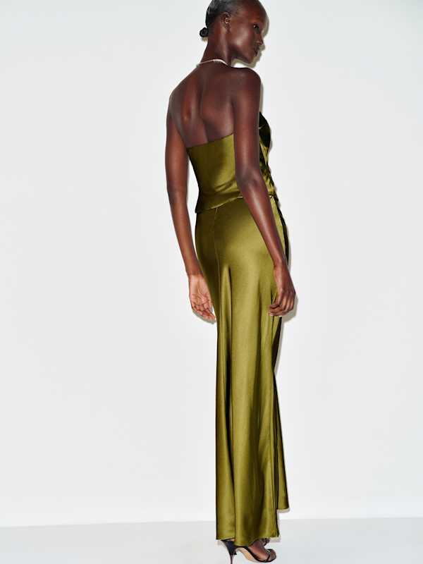 Meshea Silk Dress - Pear