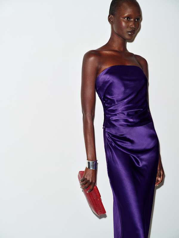 Meshea Silk Dress - Purple