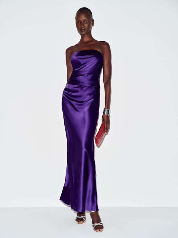 Meshea Silk Dress - Purple