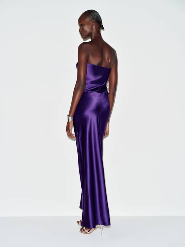 Meshea Silk Dress - Purple