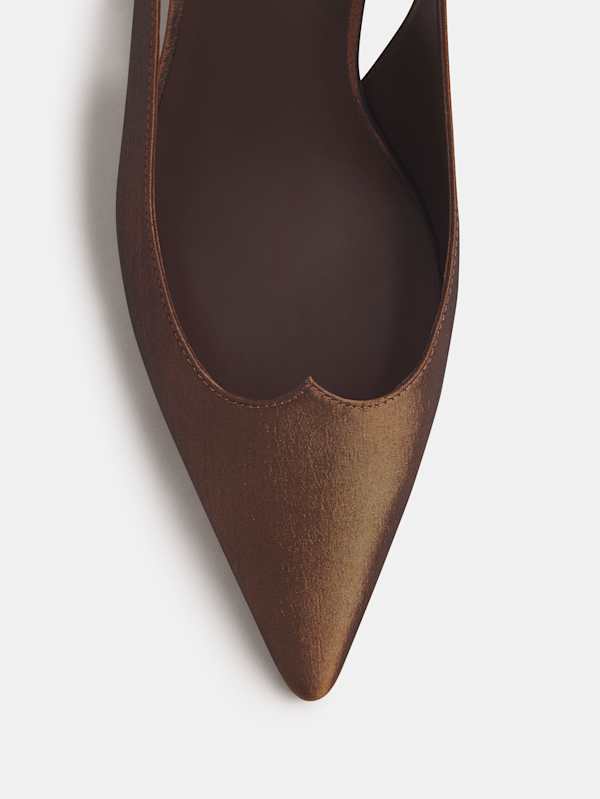 Wells Slingback Heel - Bronze Taffeta