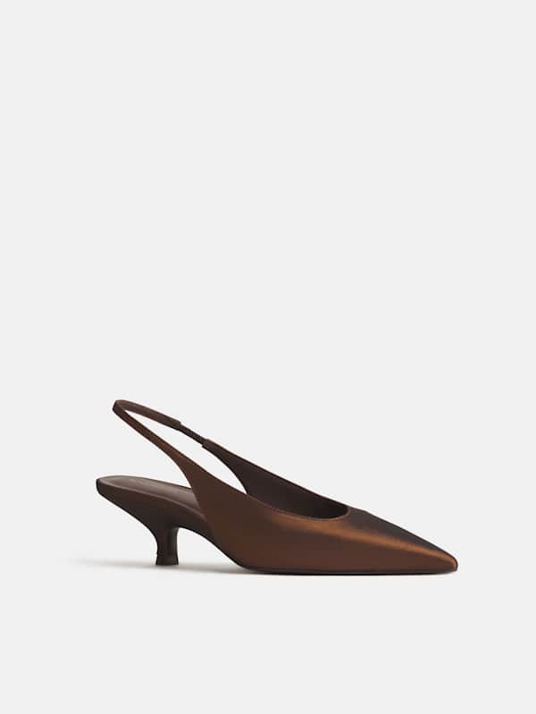 Wells Slingback Heel - Bronze Taffeta