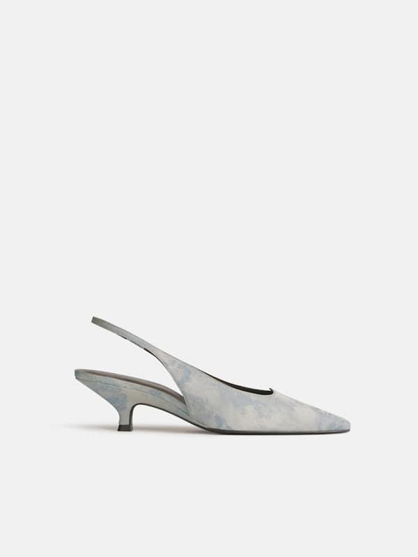 Wells Slingback Heel - Light Blue Jacquard