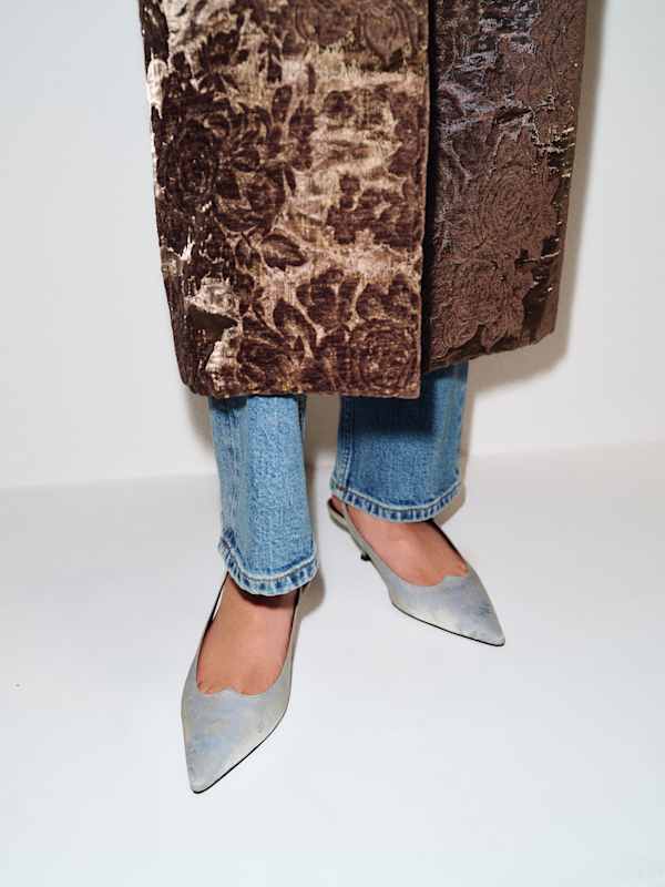 Wells Slingback Heel - Light Blue Jacquard