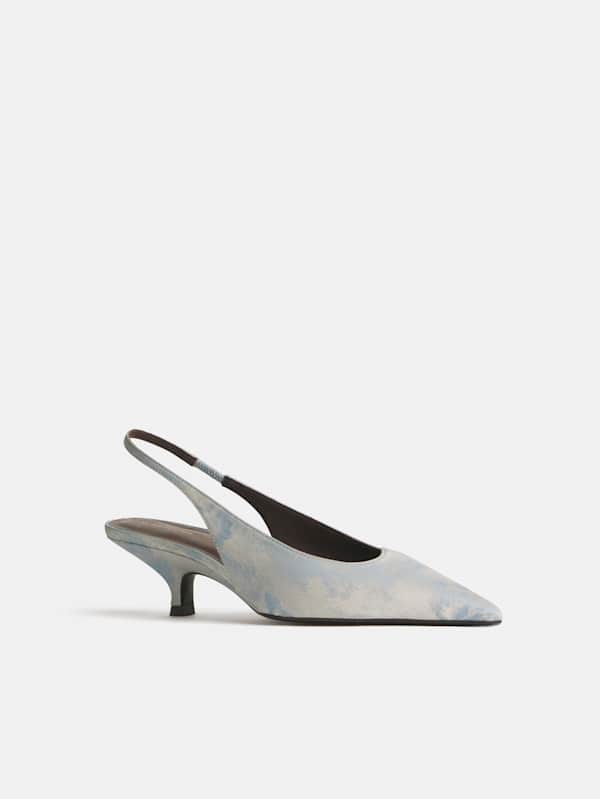 Wells Slingback Heel - Light Blue Jacquard