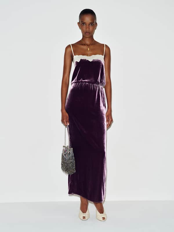Kalinka Velvet Dress - Crushed Violet