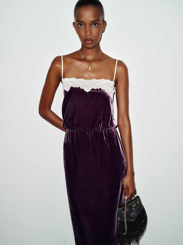 Kalinka Velvet Dress - Crushed Violet