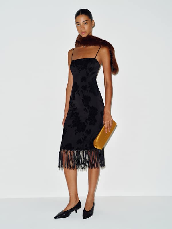 Maribel Dress - Black Burnout Velvet