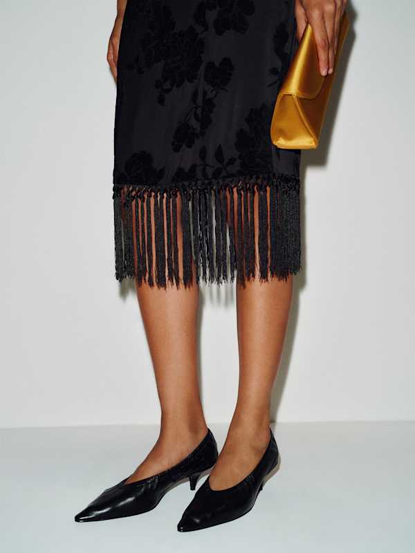Maribel Dress - Black Burnout Velvet