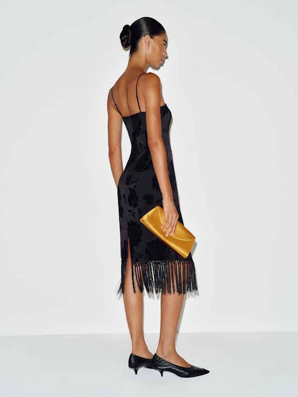 Maribel Dress - Black Burnout Velvet
