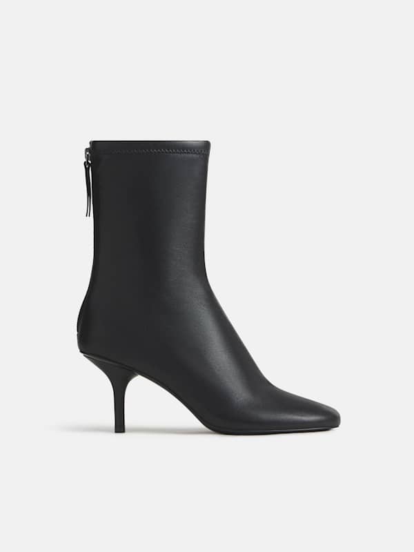 Aveline High Ankle Boot - Black Stretch Leather