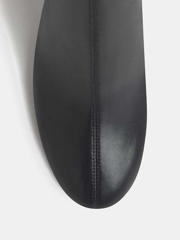 Aveline High Ankle Boot - Black Stretch Leather