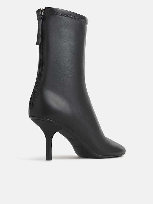 Aveline High Ankle Boot - Black Stretch Leather